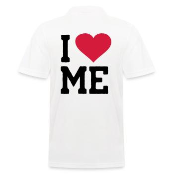 I Love Me - Men's Polo Shirt - white - Back - Kai (181cm)