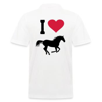 J'aime cheval chevaux monter cavalier coeur équestre - Polo Homme - blanc - Dos - Kai (181cm)