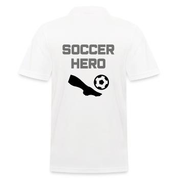 Soccer hero (Bein, Fußball) - Männer Poloshirt - Weiß - Hinten - Kai (181cm)