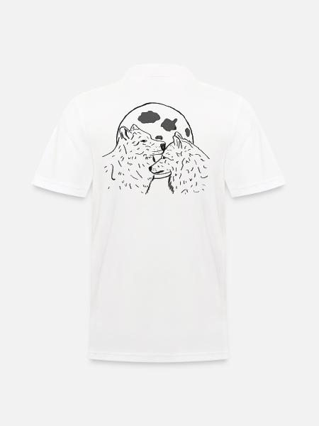 Wolves Moon black - Men's Polo Shirt - white