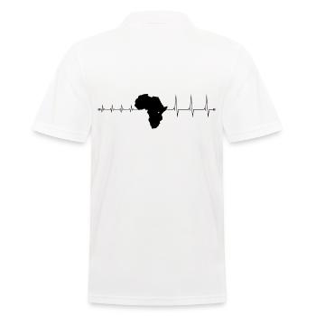 Heartbeat Afrika - Herzschlag Africa - Männer Poloshirt - Weiß - Hinten - Kai (181cm)