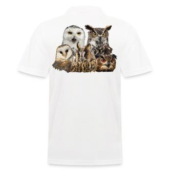 Eulen - Männer Poloshirt - Weiß - Hinten - Kai (181cm)
