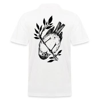 Kleiner frecher Vogel - Männer Poloshirt - Weiß - Hinten - Kai (181cm)
