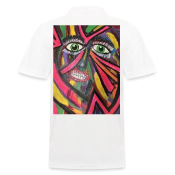 Luminous Portrait Mosaic - Men's Polo Shirt - white - Back - Kai (181cm)