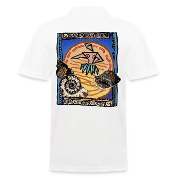 SHARKYS OLDHOUSE Surfeur Aloha Vintage - Polo Homme - blanc - Dos - Kai (181cm)