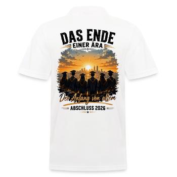Das Ende einer Ära – Schulabschluss 2026 - Männer Poloshirt - Weiß - Hinten - Kai (181cm)