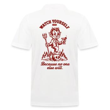 Fais attention à toi dEVIL - Polo Homme - blanc - Dos - Kai (181cm)