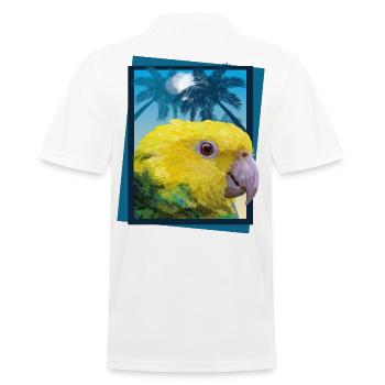 Gleichköpfiger Amazon - Männer Poloshirt - Weiß - Hinten - Kai (181cm)