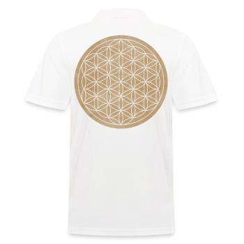 SYMBOL - FLOWER of LIFE - positive ENERGY - Men's Polo Shirt - white - Back - Kai (181cm)
