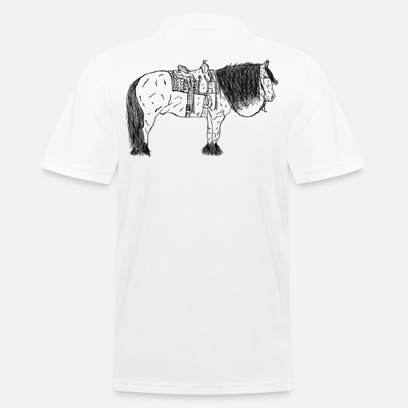 Pferd - Männer Poloshirt - Weiß