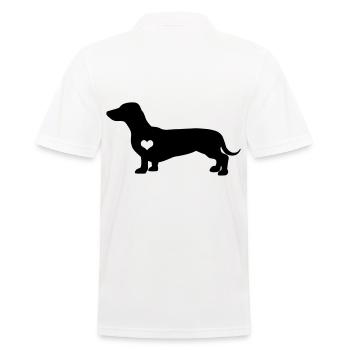 Dackel Dachshund Hund Herzschlag Geschenkidee - Männer Poloshirt - Weiß - Hinten - Kai (181cm)