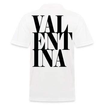 Valentina Name Vorname Moderne Schrift Wort Art - Männer Poloshirt - Weiß - Hinten - Kai (181cm)