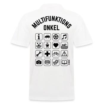 Multifunktions Onkel (16 Icons) - Männer Poloshirt - Weiß - Hinten - Kai (181cm)