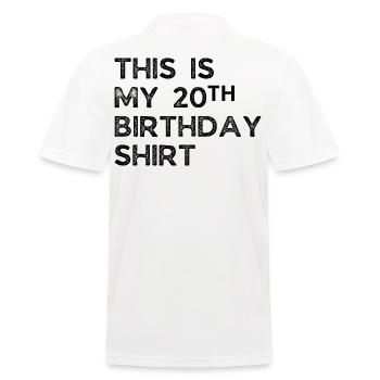 20th birthday - Men's Polo Shirt - white - Back - Kai (181cm)