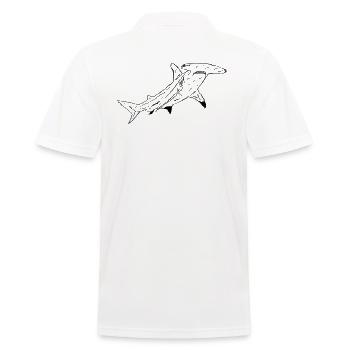 Hammerhai - Männer Poloshirt - Weiß - Hinten - Kai (181cm)