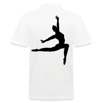 Ballett mit Gymnastik - Männer Poloshirt - Weiß - Hinten - Kai (181cm)