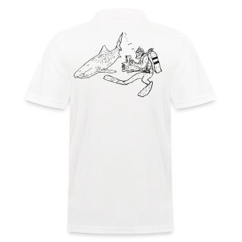 Heitaucher und Hai - Männer Poloshirt - Weiß - Hinten - Kai (181cm)