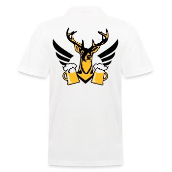 Schicker Hirsch Fluegel Mass Bier Bierkrug Wiesn D - Männer Poloshirt - Weiß - Hinten - Kai (181cm)