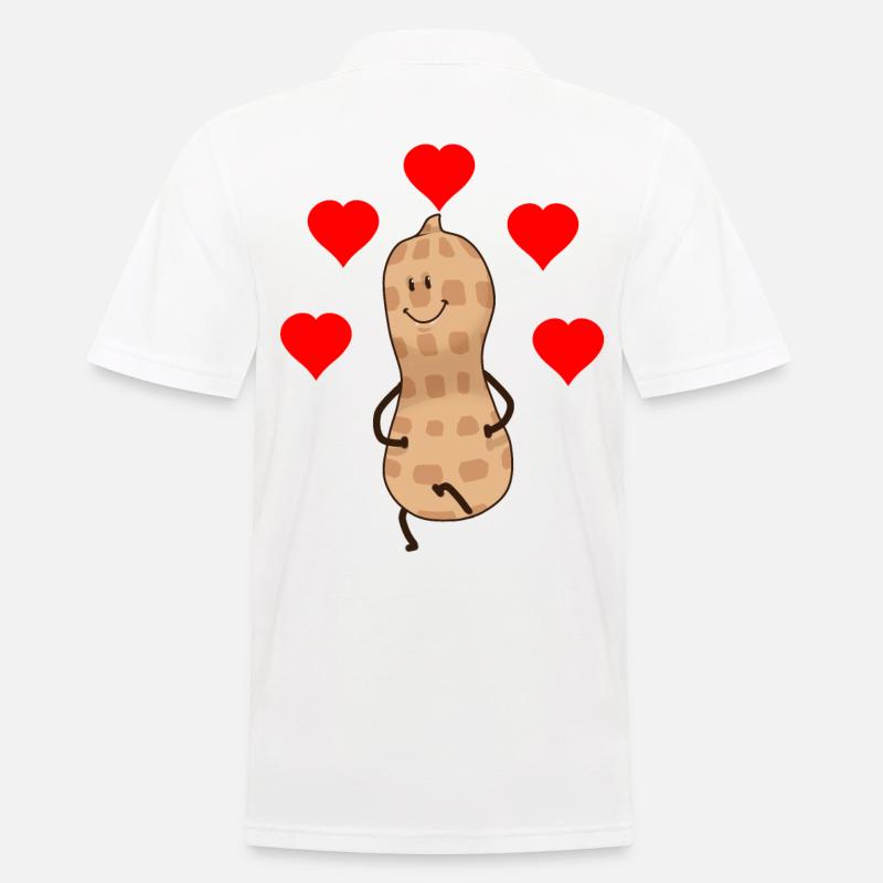 Herzlich Erdnuss Nuss Geschenkidee Valentin - Männer Poloshirt - Weiß