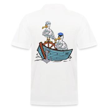 Seagulls, Seagull, Seafarers, Sailors, Travel Boat - Men's Polo Shirt - white - Back - Kai (181cm)