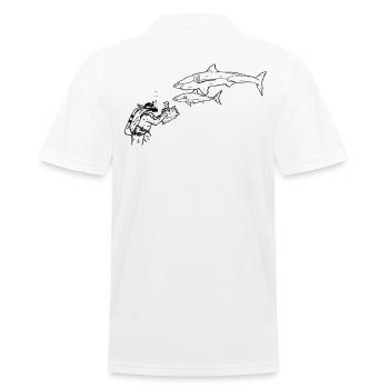 Requin et plongeur - Polo Homme - blanc - Dos - Kai (181cm)
