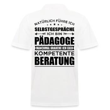 Pädagoge Lustiger Spruch Lehrer Lehrerin Geschenk - Männer Poloshirt - Weiß - Hinten - Kai (181cm)