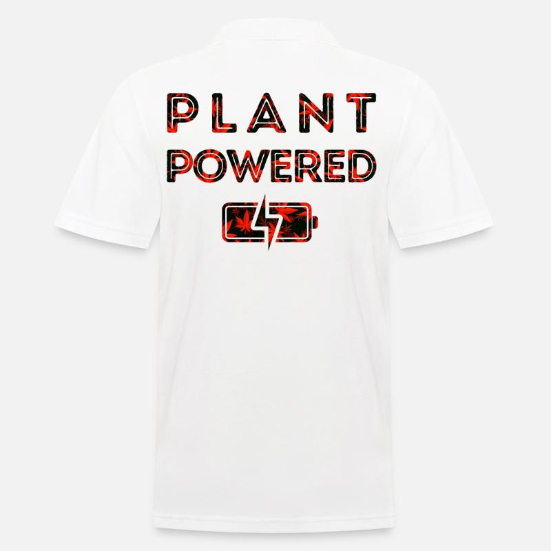 Plant Powered - rot - Männer Poloshirt - Weiß
