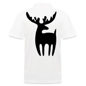 Rentier Weihnachten Geschenk - Männer Poloshirt - Weiß - Hinten - Kai (181cm)