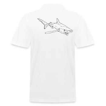 Hai T-Shirt - Männer Poloshirt - Weiß - Hinten - Kai (181cm)