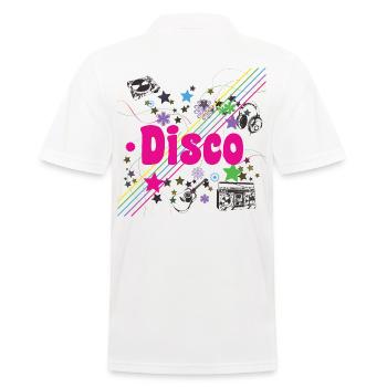 Disco 70er - Oldies 70er - 70er Jahre Party - Männer Poloshirt - Weiß - Hinten - Kai (181cm)