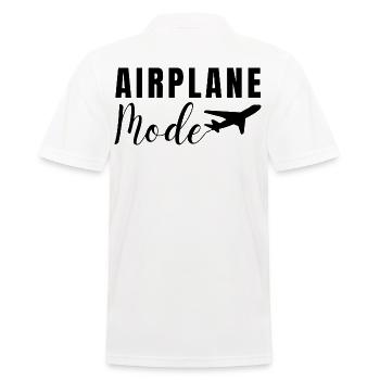 FLUGZEUGMODUS. REISEURLAUB - Männer Poloshirt - Weiß - Hinten - Kai (181cm)