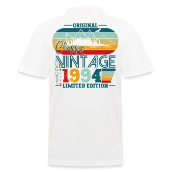 Original Août Vintage 1994 Cadeau d’anniversaire - Polo Homme - blanc - Dos - Kai (181cm)