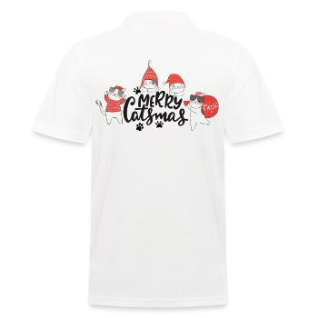 Lustige Weihnachtskatzen - Männer Poloshirt - Weiß - Hinten - Kai (181cm)