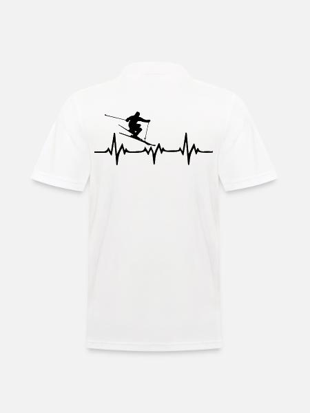 Battement de cœur de skieur - Polo Homme - blanc