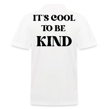 es ist cool, nett zu sein - Männer Poloshirt - Weiß - Hinten - Kai (181cm)