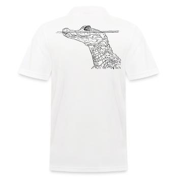 Krokodil schwarz - Männer Poloshirt - Weiß - Hinten - Kai (181cm)