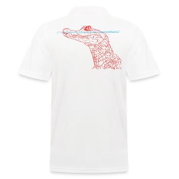 Krokodil T-Shirt - Männer Poloshirt - Weiß - Hinten - Kai (181cm)