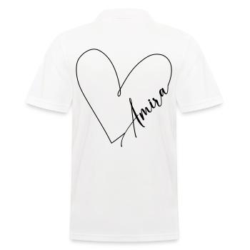 Amira Name Herzlinie - Männer Poloshirt - Weiß - Hinten - Kai (181cm)