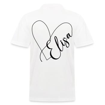 Elisa Name Herzlinie - Männer Poloshirt - Weiß - Hinten - Kai (181cm)