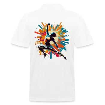 Cooles buntes Hip Hop Yoga Tanz Kunstwerk - Männer Poloshirt - Weiß - Hinten - Kai (181cm)