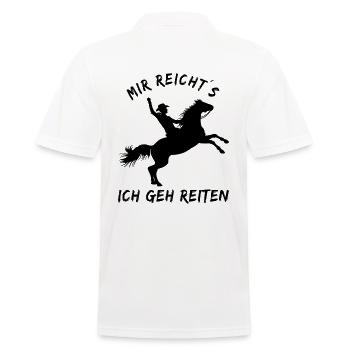 Mir reichts ich geh reiten - Pferdeliebhaber - Männer Poloshirt - Weiß - Hinten - Kai (181cm)