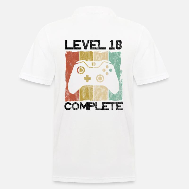 Level 18 complete Geburtstagsgeschenk - Männer Poloshirt - Weiß