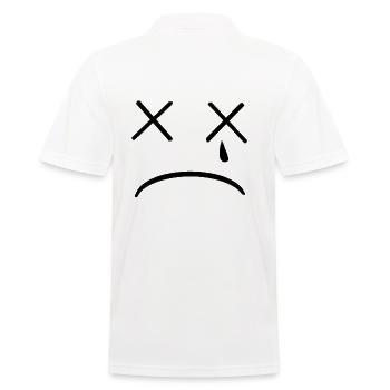 sad face - Männer Poloshirt - Weiß - Hinten - Kai (181cm)