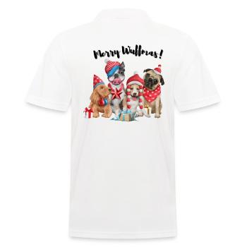 Merry Wuffmas! - Männer Poloshirt - Weiß - Hinten - Kai (181cm)