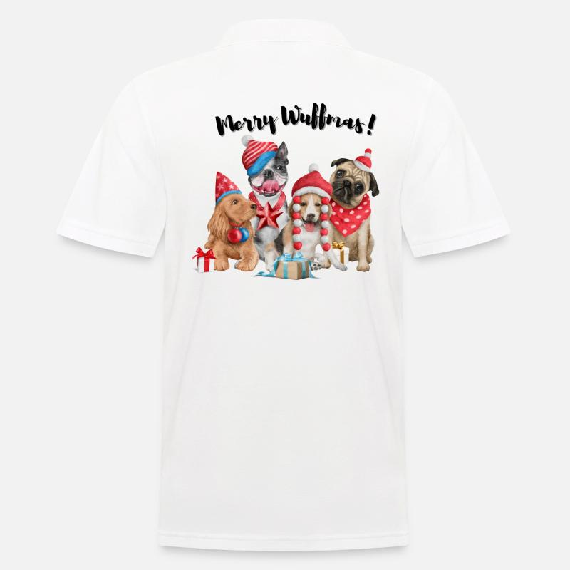 Merry Wuffmas! - Männer Poloshirt - Weiß