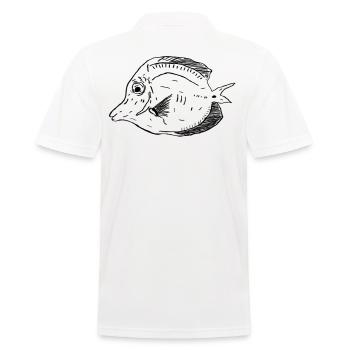 gelber Segelflossendoktorfisch schwarz - Männer Poloshirt - Weiß - Hinten - Kai (181cm)
