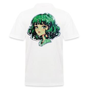 Green Kawaii Anime / Manga Girl - Polo Homme - blanc - Dos - Kai (181cm)