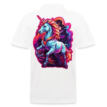 Einhorn - Männer Poloshirt - Weiß - Hinten - Kai (181cm)