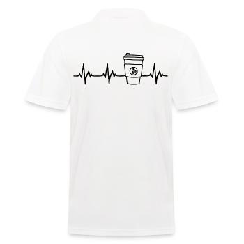 Kaffee Herzschlag - Männer Poloshirt - Weiß - Hinten - Kai (181cm)