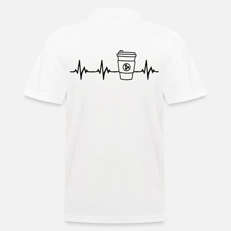 Kaffee Herzschlag - Männer Poloshirt - Weiß